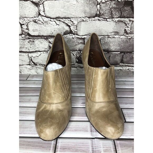 Cole Haan Taupe Leather Low Cut Ankle Bootie Stiletto Heels Women Sz 10B US/41EU - Picture 4 of 16